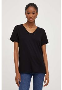 Answear Lab t-shirt 2-pack damski kolor czarny. Kolor: czarny. Materiał: dzianina. Długość rękawa: krótki rękaw. Długość: krótkie. Wzór: gładki. Styl: wakacyjny #4