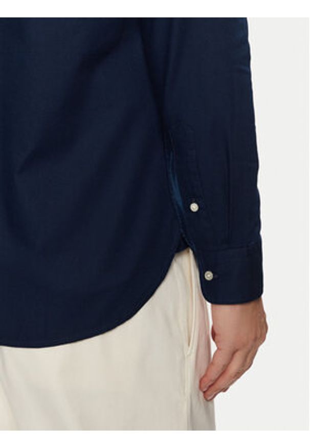 TOMMY HILFIGER - Tommy Hilfiger Koszula Flex Dobby MW0MW37578 Granatowy Slim Fit. Kolor: niebieski. Materiał: bawełna