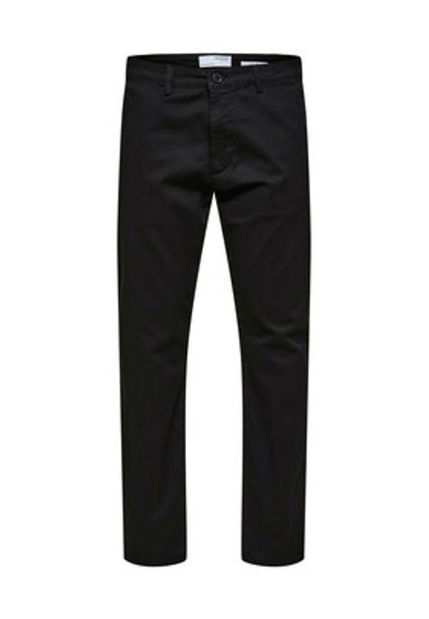Selected Homme Chinosy New 16087663 Czarny Slim Fit. Kolor: czarny. Materiał: bawełna