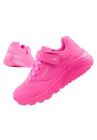skechers - Buty sportowe dziecięce Skechers Uno Lite. Kolor: różowy. Materiał: skóra, materiał, syntetyk. Szerokość cholewki: normalna. Model: Skechers Sport. Sport: turystyka piesza #1