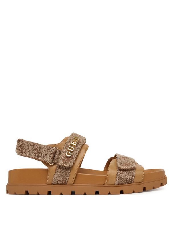 Guess Sandały FLPZY2 FAL03 Brązowy. Kolor: brązowy. Materiał: materiał