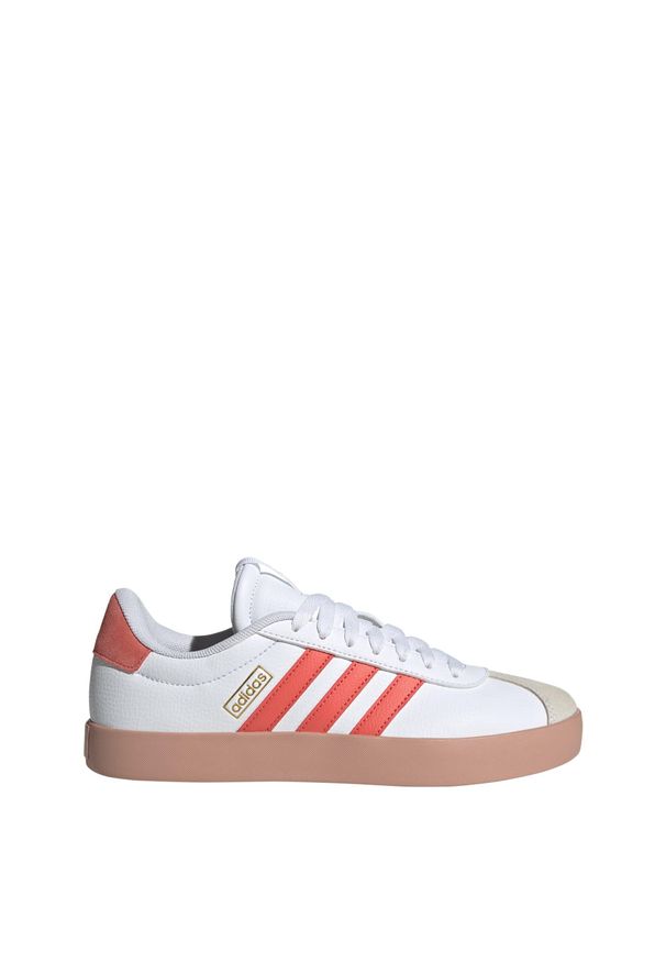 Adidas - Buty VL Court 3.0. Kolor: biały, żółty, czerwony, wielokolorowy. Materiał: skóra, syntetyk