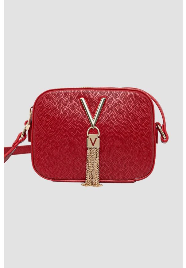 Valentino by Mario Valentino - VALENTINO Czerwona torebka Divina Camera Bag. Kolor: czerwony. Styl: elegancki, casual
