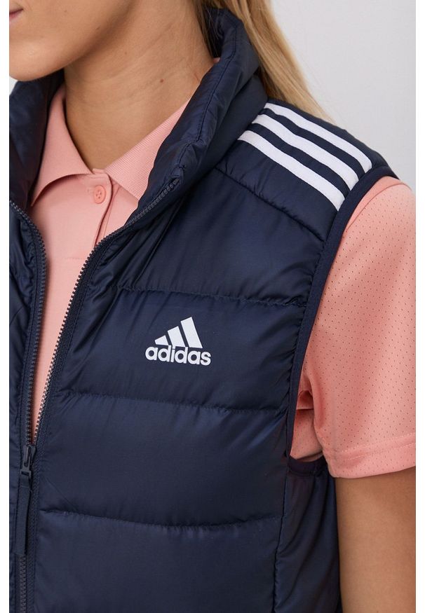 adidas Performance - Bezrękawnik puchowy. Kolor: niebieski. Materiał: puch. Długość rękawa: bez rękawów