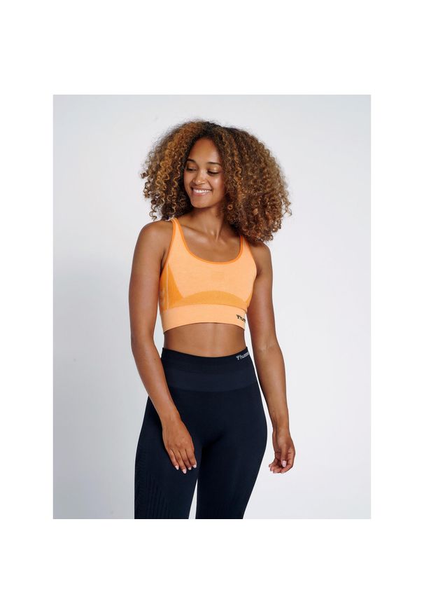 Stanik fitness cardio Hummel hmlClea. Kolor: pomarańczowy. Styl: elegancki