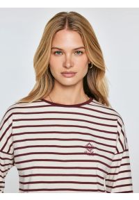 Big-Star - Bluzka damska w paski beżowo-bordowe Alerra 604. Okazja: na co dzień. Kolor: czerwony. Materiał: jeans, dzianina. Wzór: paski. Styl: klasyczny, casual #3