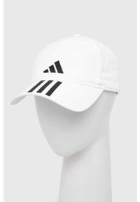 adidas Performance czapka z daszkiem kolor biały z nadrukiem. Kolor: biały. Materiał: skóra, materiał. Wzór: nadruk #1