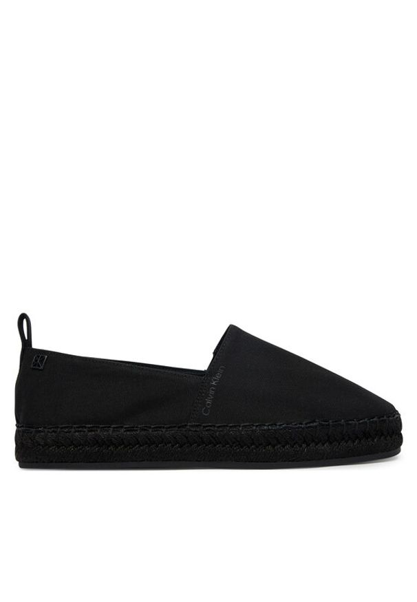 Calvin Klein Espadryle Oblique Espadrille Canvas HW0HW02931 Czarny. Kolor: czarny. Materiał: materiał