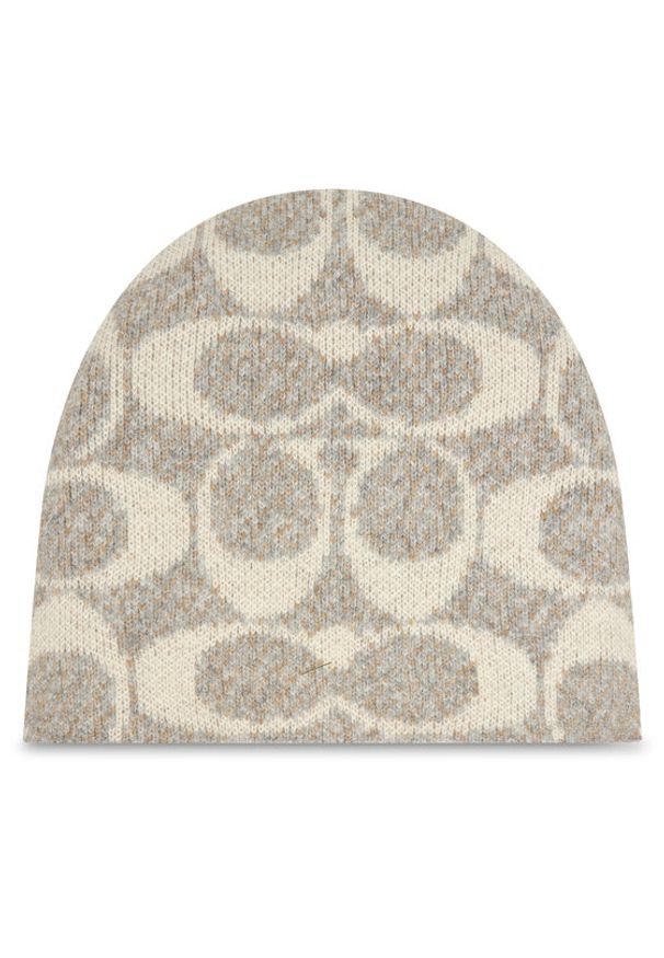 Coach Czapka CCT78 Beżowy. Kolor: beżowy. Materiał: poliester