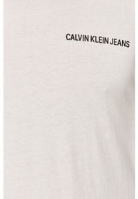Calvin Klein Jeans - Longsleeve. Okazja: na co dzień. Kolor: biały. Długość rękawa: długi rękaw. Wzór: nadruk. Styl: casual #2