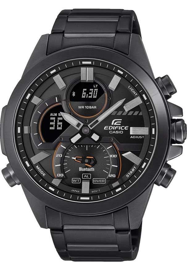 Zegarek sportowy EDIFICE Casio Edifice ECB-30DC-1AEF BLUETOOTH100m czarny. Kolor: czarny. Styl: sportowy