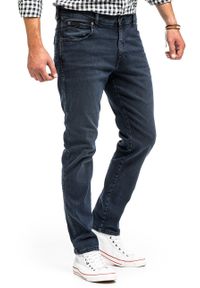 Wrangler - WRANGLER TEXAS TAPER MĘSKIE SPODNIE JEANSOWE BRUISED RIVER W12TLT364 112141166. Długość: długie. Wzór: aplikacja. Styl: klasyczny, elegancki #5