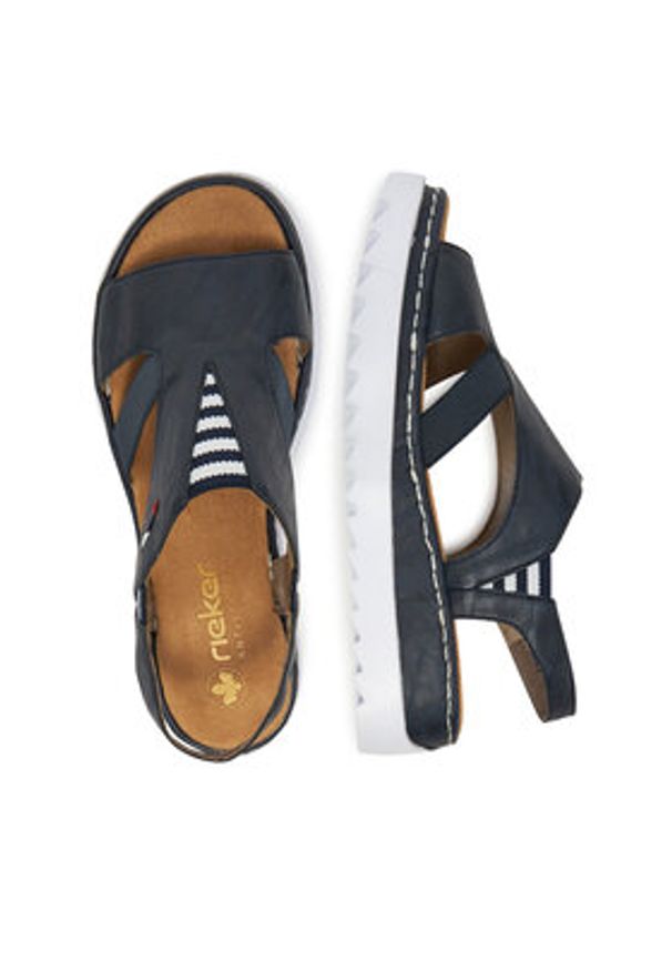 Rieker Sandały V44Y5-14 Granatowy. Kolor: niebieski. Materiał: syntetyk, materiał