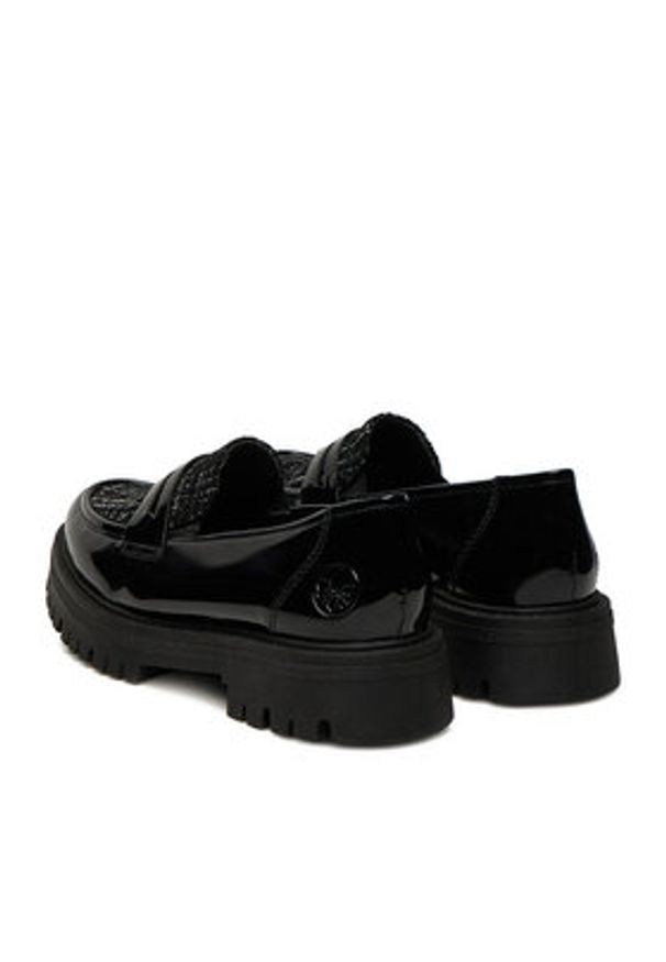 Rieker Loafersy 47550-00 Czarny. Kolor: czarny. Materiał: syntetyk, materiał