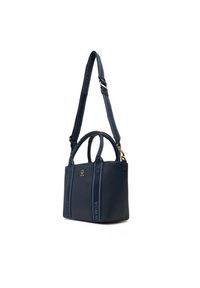 TOMMY HILFIGER - Tommy Hilfiger Torebka Th Logotape Mini Tote AW0AW17201 Granatowy. Kolor: niebieski. Materiał: skórzane #5