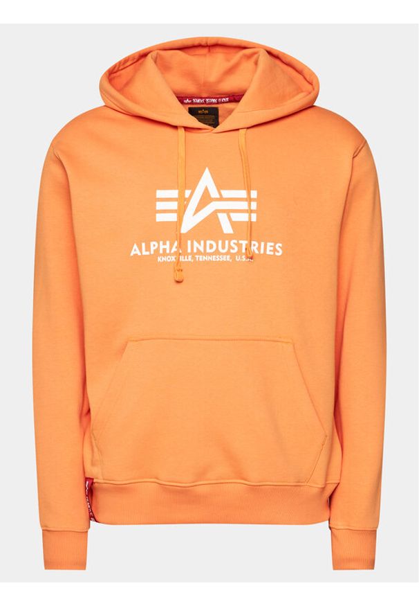 Alpha Industries Bluza Basic 178312 Pomarańczowy Regular Fit. Kolor: pomarańczowy. Materiał: bawełna