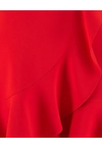 LA MANIA - Czerwona sukienka Janet. Kolor: czerwony. Materiał: materiał. Wzór: aplikacja. Typ sukienki: dopasowane, rozkloszowane. Długość: mini #3
