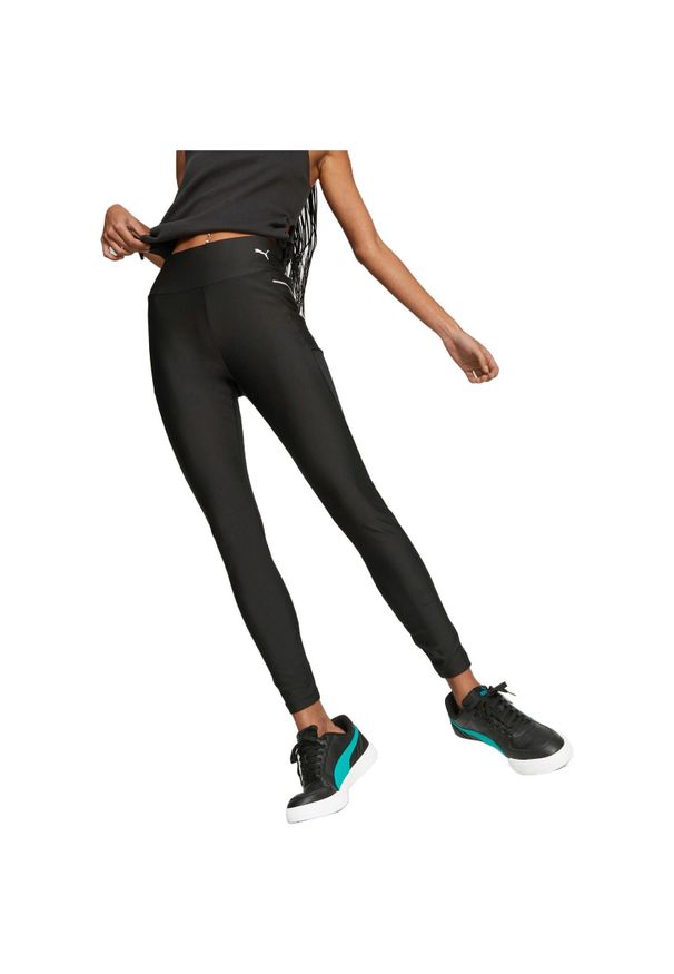 Legginsy damskie Puma Mapf1 Wmn Leggings. Kolor: czarny. Materiał: poliester, materiał. Sport: fitness