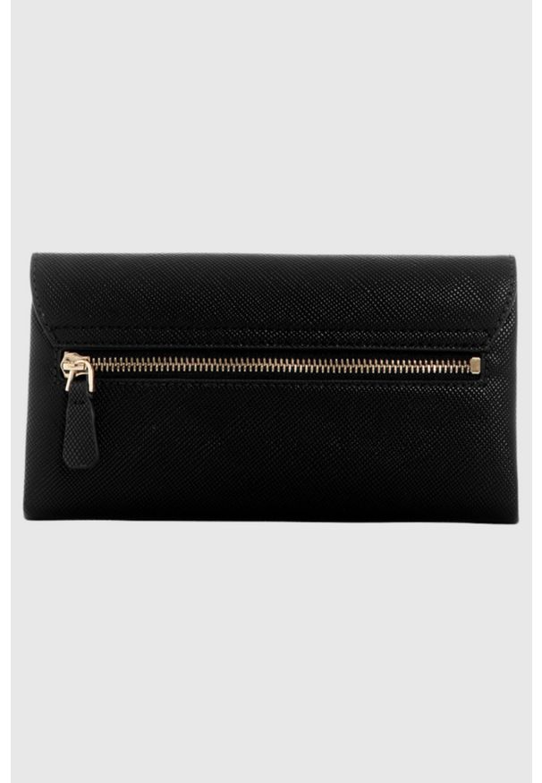 Guess - GUESS Czarny damski portfel na łańcuszku Noelle. Kolor: czarny. Materiał: skóra ekologiczna