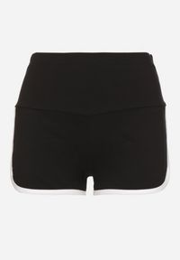 Born2be - Czarne Bawełniane Szorty Dresowe z Lamówką Lirevive. Okazja: na co dzień, na spacer. Kolor: czarny. Materiał: dresówka, bawełna. Styl: sportowy, klasyczny, elegancki, casual #5
