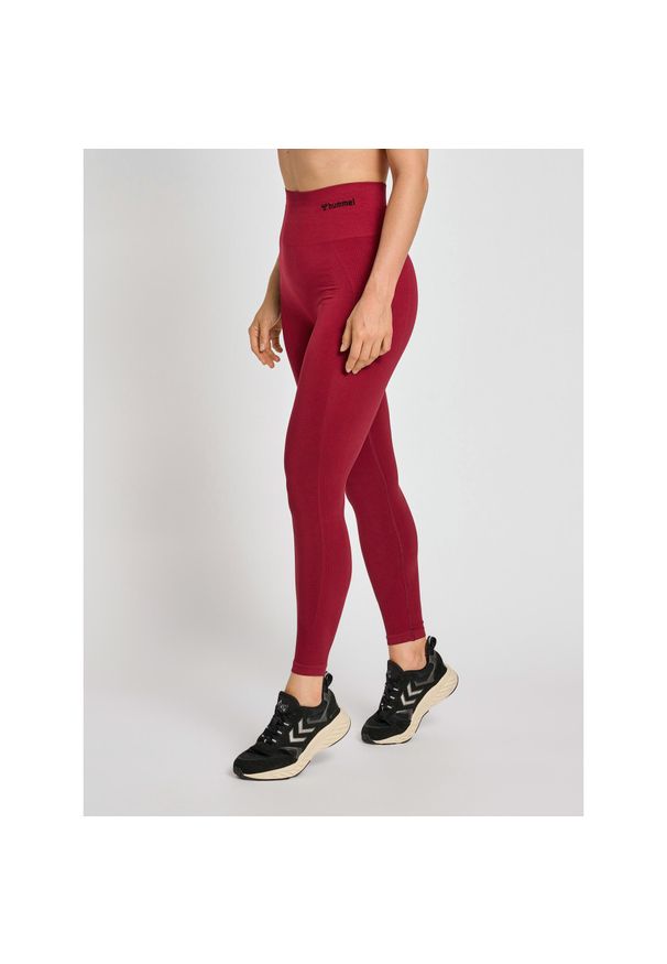 Damskie wysokie legginsy Hummel TIF. Stan: podwyższony. Kolor: czerwony. Materiał: poliamid. Sport: fitness