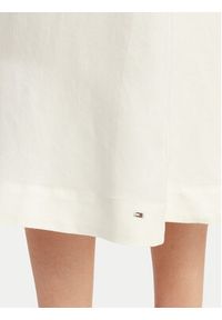 TOMMY HILFIGER - Tommy Hilfiger Sukienka letnia WW0WW48951 Biały Regular Fit. Kolor: biały. Materiał: len. Sezon: lato #2