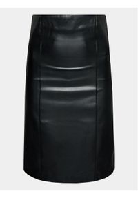 Gina Tricot Sukienka z imitacji skóry 21690 Czarny Slim Fit. Kolor: czarny. Materiał: skóra