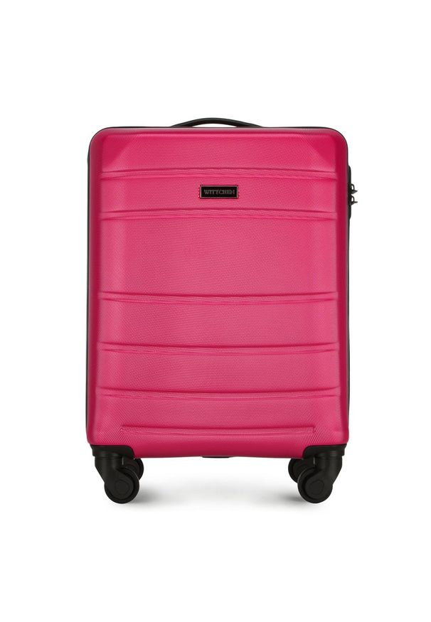 Wittchen - Walizka kabinowa z ABS-u żłobiona różowa. Kolor: różowy. Materiał: guma. Styl: klasyczny