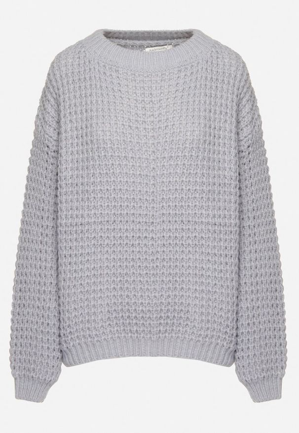 Born2be - Jasnoniebieski Sweter z Dodatkiem Wiskozy i Ozdobnym Splotem Riavellea. Okazja: na spotkanie biznesowe, na co dzień. Kolor: niebieski. Materiał: wiskoza. Wzór: ze splotem. Styl: elegancki, biznesowy, casual