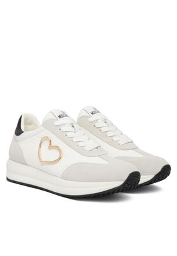 Love Moschino - LOVE MOSCHINO Sneakersy JA15344G1OINC10A Biały. Kolor: biały. Materiał: materiał