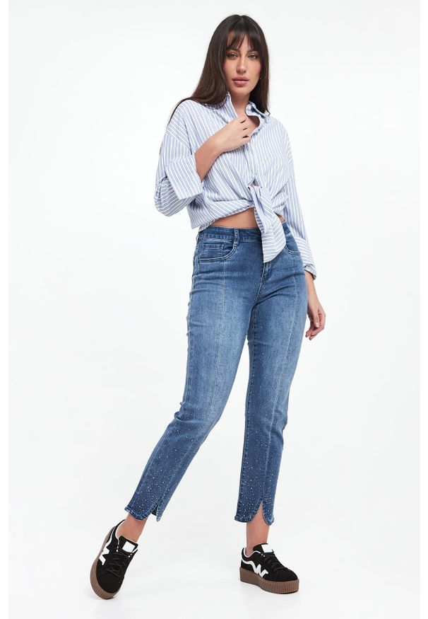 Joseph Ribkoff - Jeansy damskie z kryształkami JOSEPH RIBKOFF