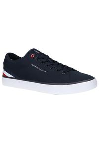TOMMY HILFIGER - Buty męskie trampki sportowe Tommy Hilfiger TH HI VULC CORE LOW STRIPES. Kolor: biały, czerwony, wielokolorowy, niebieski