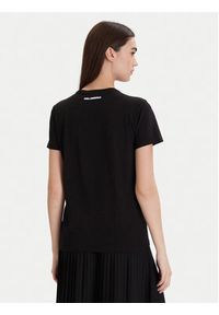 Karl Lagerfeld - KARL LAGERFELD T-Shirt A1W17131 Czarny Regular Fit. Typ kołnierza: dekolt w karo. Kolor: czarny. Materiał: bawełna #5