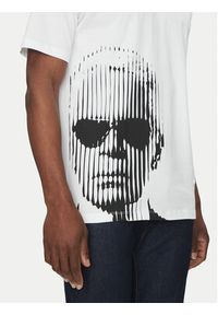 Karl Lagerfeld - KARL LAGERFELD T-Shirt 755240 552225 Biały Oversize. Typ kołnierza: dekolt w karo. Kolor: biały. Materiał: bawełna #5