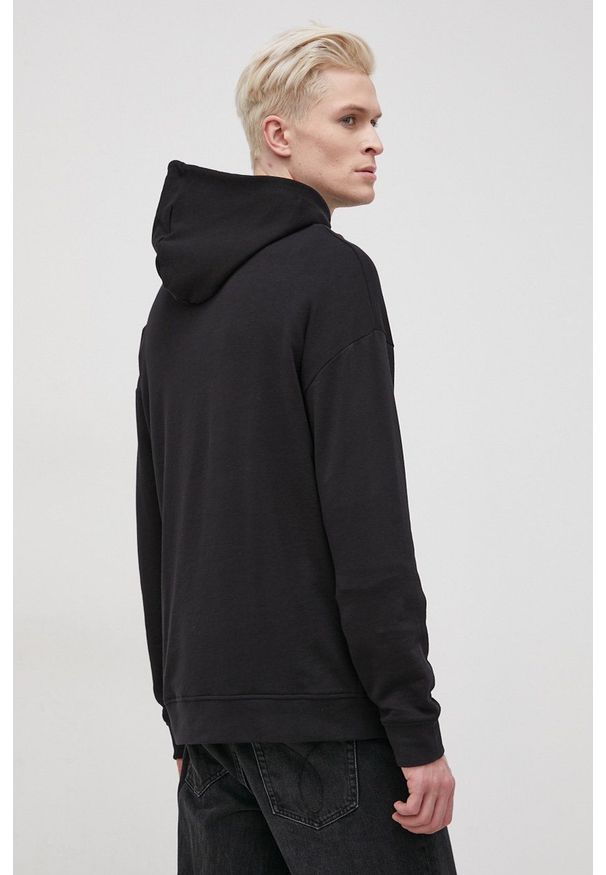 Only & Sons Bluza bawełniana męska kolor czarny z kapturem z nadrukiem. Typ kołnierza: kaptur. Kolor: czarny. Materiał: bawełna. Wzór: nadruk