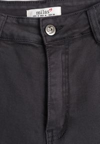 Renee - Ciemnoszare Jeansy High Waist z Szerokimi Nogawkami Vetimira. Okazja: na co dzień. Stan: podwyższony. Kolor: szary. Styl: casual #2