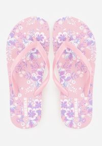 Born2be - Różowe Basenowe Japonki z Lekkiej Pianki Ozdobione Kwiatowym Printem Meniss. Okazja: na co dzień, na plażę. Kolor: różowy. Wzór: kwiaty, nadruk, aplikacja. Sezon: lato. Styl: wakacyjny, casual #3