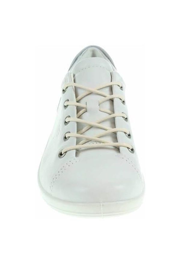 ecco - Buty do chodzenia damskie Ecco Soft 20. Kolor: biały. Materiał: materiał, skóra. Szerokość cholewki: normalna. Sport: turystyka piesza