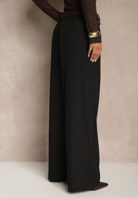 Renee - Czarne Garniturowe Spodnie Wide Leg z Dodatkowym Paskiem Cintriane. Stan: podwyższony. Kolor: czarny. Styl: elegancki #5