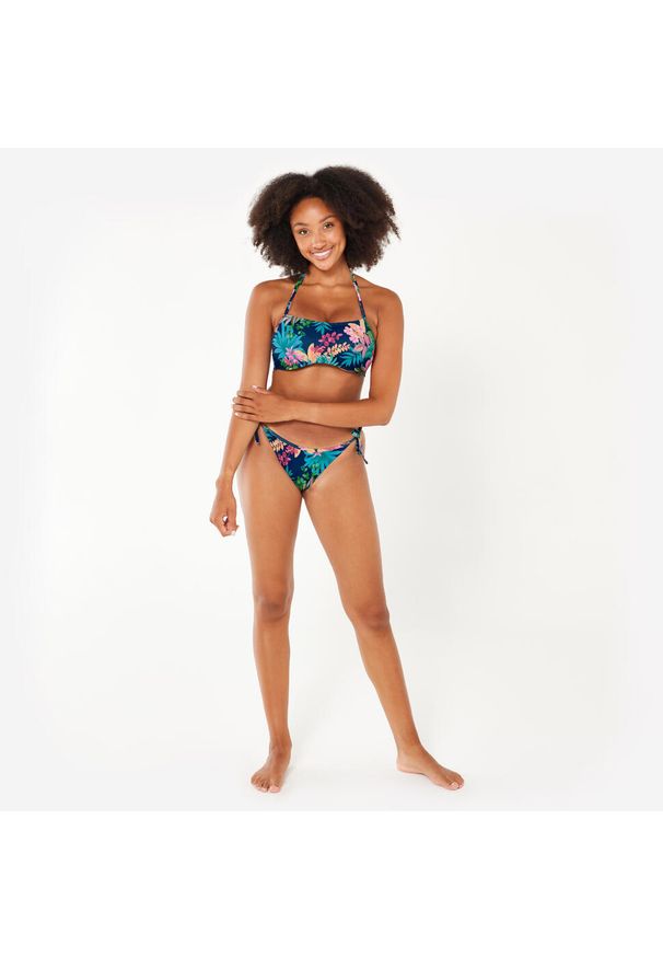 OLAIAN - Góra kostiumu kąpielowego surfingowego damska Olaian Laura Borabora. Kolor: niebieski. Materiał: poliester, elastan, materiał