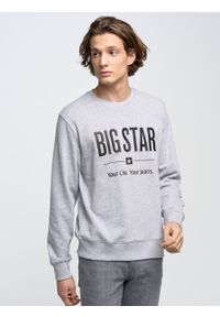 Big-Star - Bluza męska z nadrukiem szara Ecodort 901. Kolor: szary. Wzór: nadruk. Styl: klasyczny