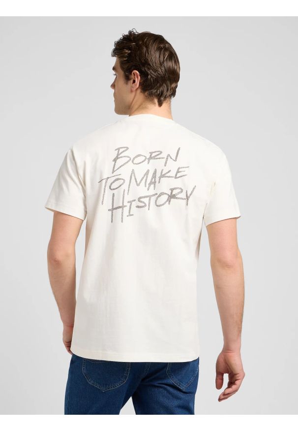 Lee - MESKA KOSZULKA LEE RELAXED GRAPHIC TEE ECRU 112370517