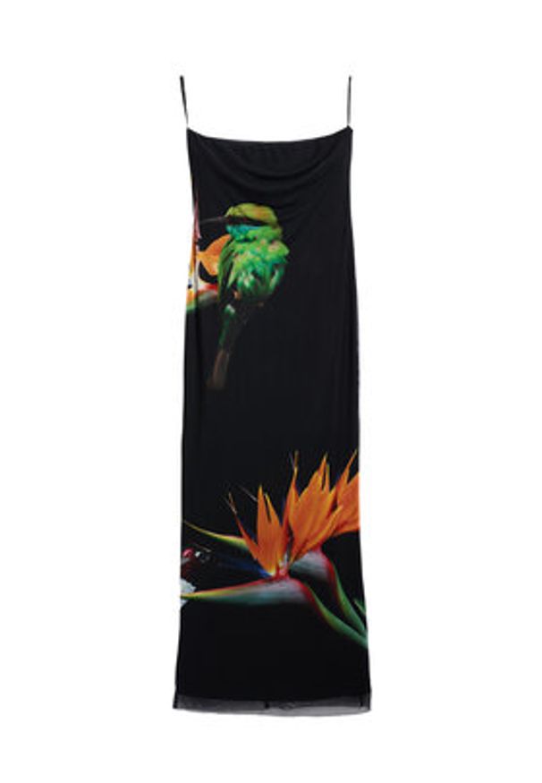 Desigual Sukienka letnia Colibri 25SWMK16 Czarny Slim Fit. Kolor: czarny. Materiał: syntetyk. Sezon: lato