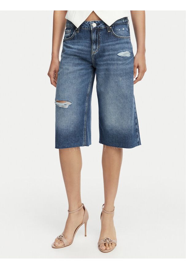 Guess Bermudy W6GD91 D0695 Granatowy Baggy Fit. Kolor: niebieski. Materiał: bawełna