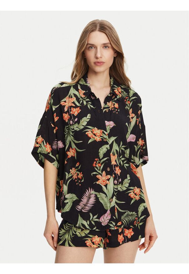 Roxy Koszula Beach Nostalgia ERJWT03680 Czarny Relaxed Fit. Kolor: czarny. Materiał: syntetyk