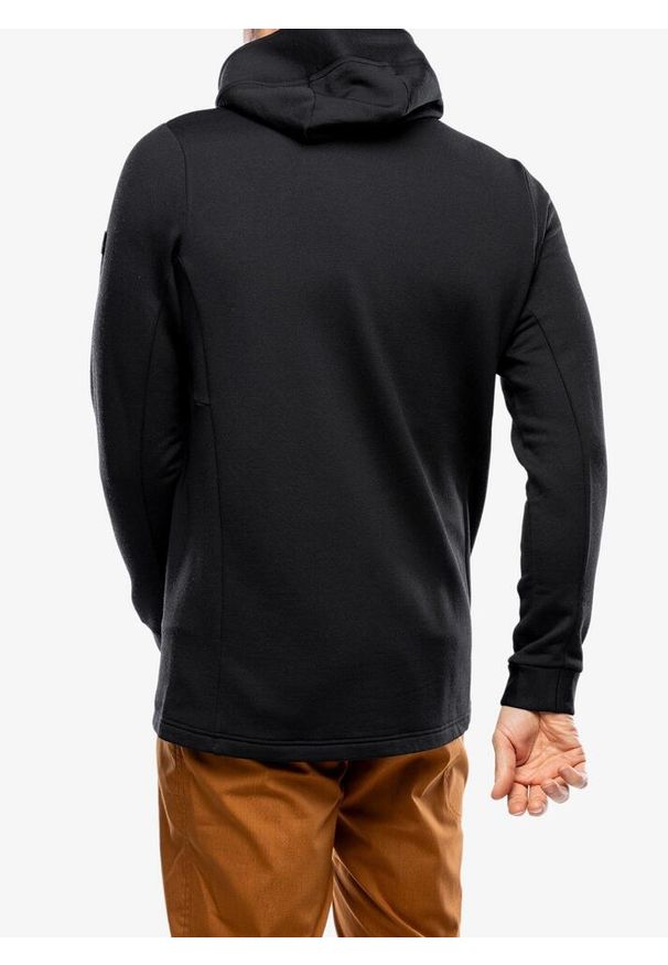 MONS ROYALE - Bluza polarowa męska Mons Royale Arcadia Merino Fleece Hoody. Kolor: czarny. Materiał: polar