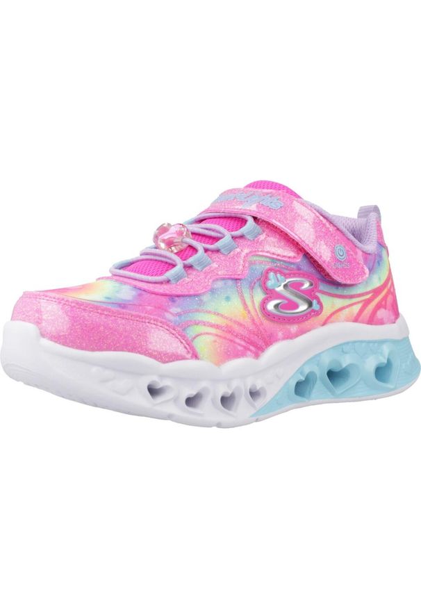 skechers - Buty Dziecko Skechers Flutter Heart Lights-Groovy Swirl róża. Kolor: różowy. Model: Skechers Sport. Sport: turystyka piesza