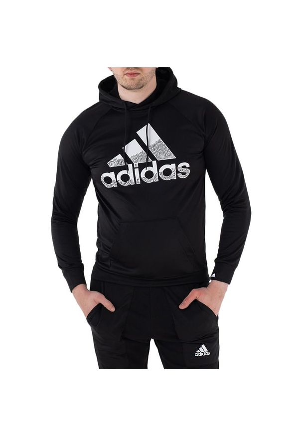 Adidas - Bluza adidas Aeroready Game And Go Big Logo Hoodie HL2172 - czarna. Typ kołnierza: kaptur. Kolor: czarny. Materiał: poliester. Wzór: aplikacja. Styl: sportowy, klasyczny