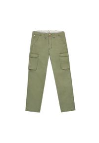 Wrangler - WRANGLER MESKIE SPODNIE MATERIAŁOWE BOJÓWKI CASEY JONES CARGO OLIVE 112350893. Materiał: materiał #6