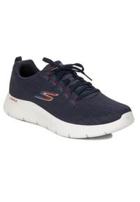 skechers - Buty do chodzenia męskie Skechers 216481NVRD. Zapięcie: sznurówki. Kolor: niebieski. Materiał: materiał, syntetyk, tkanina. Szerokość cholewki: normalna. Sport: turystyka piesza